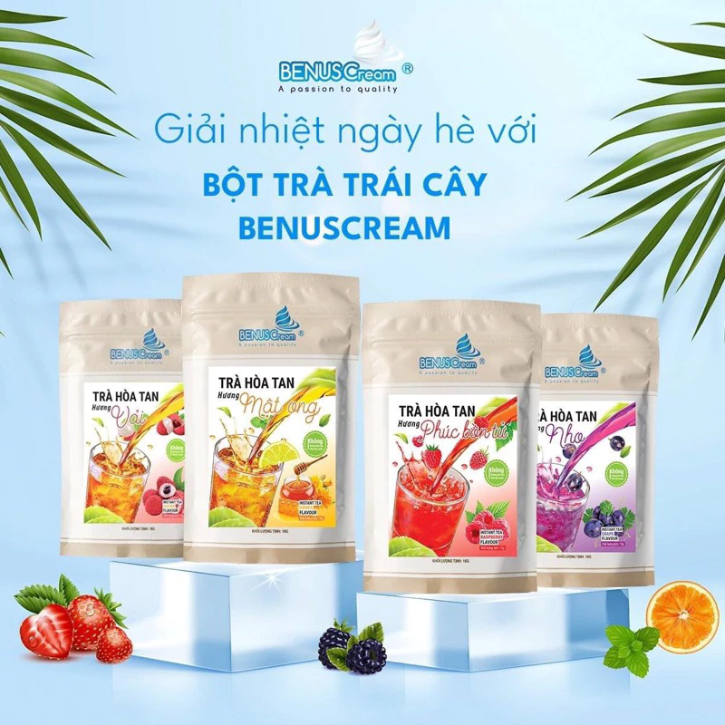 Bột Trà Hòa Tan BENUSCream các vị 100g (Tách từ gói 1kg)