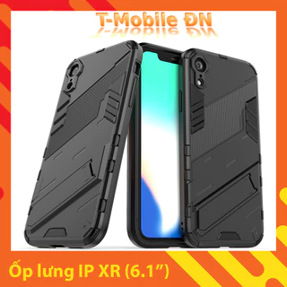 Ốp lưng cho iPhone XR, Ốp chống sốc Iron Man PUNK cao cấp kèm giá đỡ cho iPhone XR