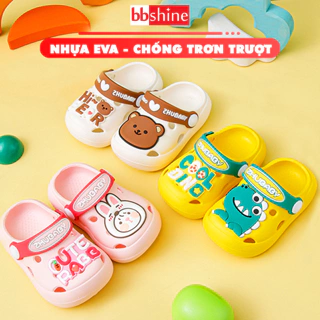 Dép cho bé gái và bé trai cao cấp chống trượt BBShine, Dép cross cho bé họa tiết hình thú ngộ nghĩnh nhiều màu sắc – D8