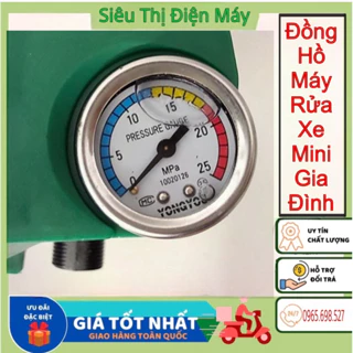 Đồng Hồ Áp Lực Máy Rửa Xe Mini Gia Đình ,Dài 78mm- ren 14mm [ Lắp Cho Đầu Bơm Thông Dụng ]