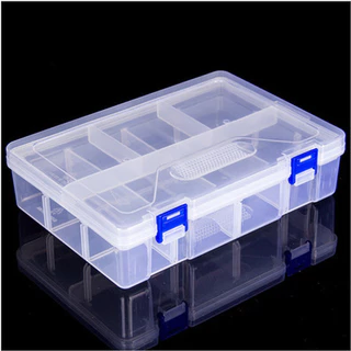 Hộp Nhựa 2 tầng 8 ngăn 23x16x6cm Đựng Linh Kiện, đồ trang sức, đồ chơi, đồ nail mi, móng