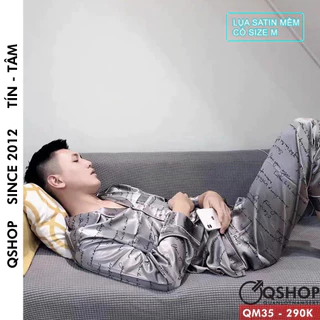 ĐỒ NGỦ PIJAMA NAM CAO CẤP LỤA SATIN MỀM MỊN QSHOP QM35