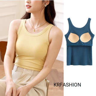 Áo 3 lỗ nữ dài 2 dây áo thun phông cộc tay sát nách tanktop hàn quốc KRfashion có mút