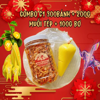 ComBo C1 300gBánh + 200gMuối Hành Phi +100g Bơ