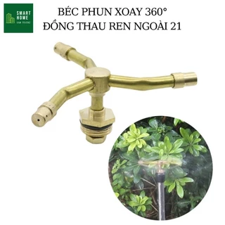 Béc tưới cây phun sương tự động xoay tròn 360 độ, đầu van 3 đầu tưới vườn bằng đồng bán kính 2.5 mét