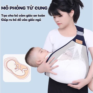 Địu trẻ em địu cho bé sơ sinh VẢI LƯỚI nhiều tư thế mềm mát gọn nhẹ dễ dàng sử dụng DIU3
