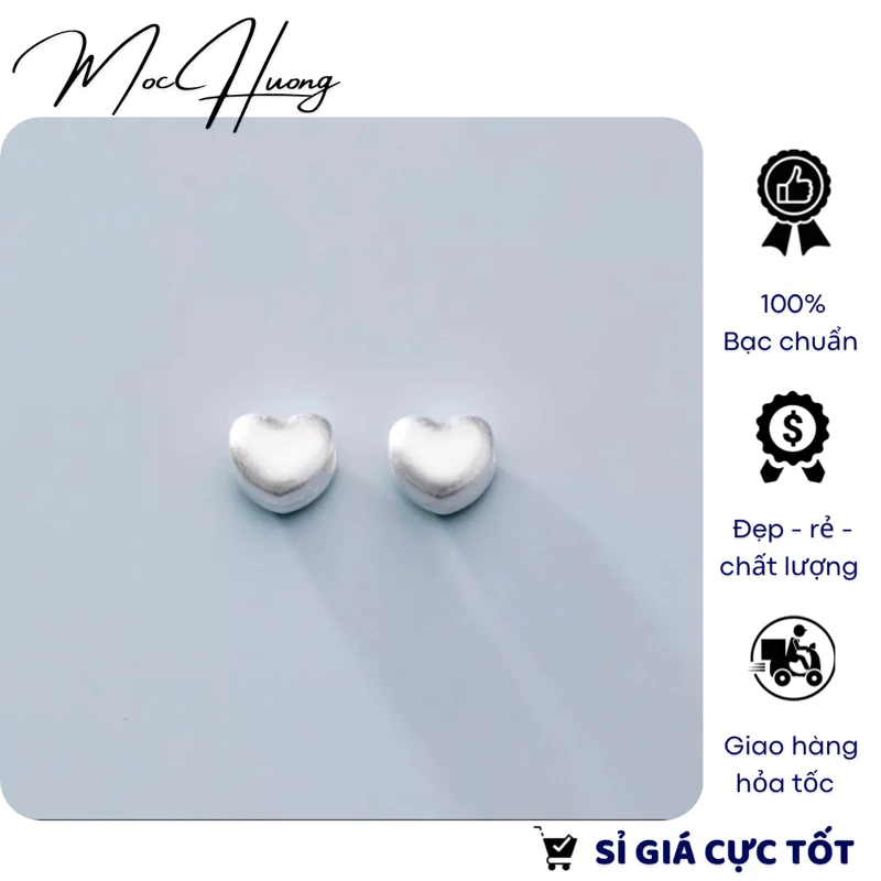 [S925] Charm bạc 3D hình trái tim - TH178 MOCHUONGJEWELRY