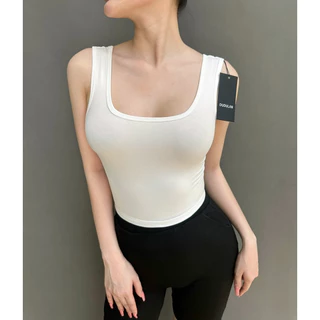 Áo ba lỗ croptop cổ vuông ANNAKIKI chất cotton -009