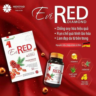 Viên uống đẹp da chống lão hóa Evi RED Diamond Vitamin E đỏ 400IU