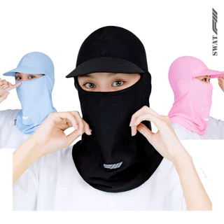 Khăn trùm đầu ninja SWAT F3 có vành, dài phủ kín cổ, Khăn Chống Bụi Chống Nắng Vải Thoáng Mát, Logo Phản Quang Cao Cấp