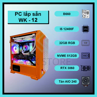 Máy tính PC Gaming WK-12 I5 12400F, VGA RTX 2060/3060, Ram 32GB siêu mạnh (BH 36 Tháng)