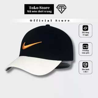 Mũ lưỡi trai, Nón kết mix màu đen trắng thêu logo Nike siêu HOT, Full hộp.