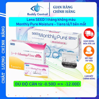 Lens Seed 1 tháng Monthly Fine UV/Pure moisture không màu có độ cận (1 chiếc/1 bên mắt)-Buddy Central