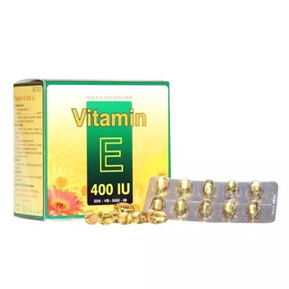 Viên uống Vitamin E 400 IU Medisun (Hộp 100 viên) Hỗ trợ phòng ngừa thiếu vitamin E, Chống Oxy hóa, ngừa vết nhăn ở da.