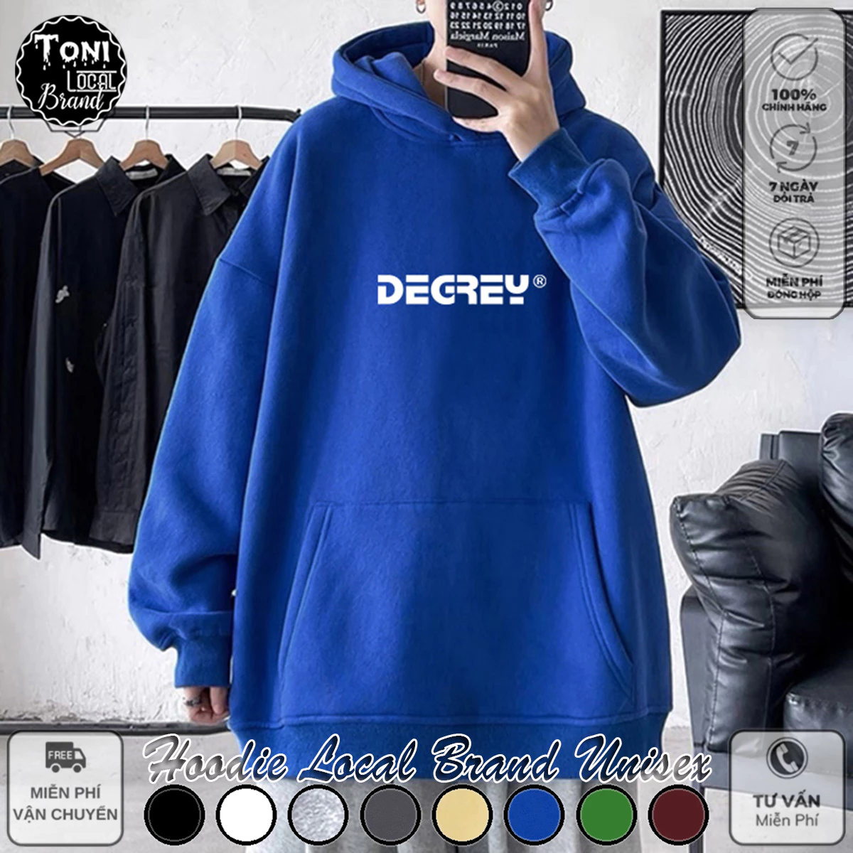 Áo Hoodie DEGREY Local Brand Nỉ bông cực dày Form rộng Unisex (HD5050L - Kèm Video Ảnh Thật)