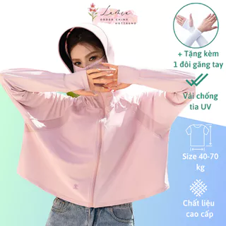 Áo chống nắng nữ mũ rộng vành bản nâng cấp vải chống tia UV hàng Quảng Châu bigsize kèm video test UV