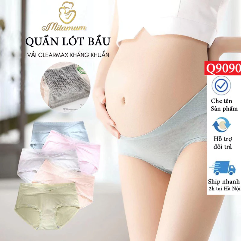 Quần lót bầu su đúc cạp chéo, quần chip bầu mùa hè, quần lót bầu bigisize sau sinh, đồ lót bầu thiết kế đẹp siêu mát