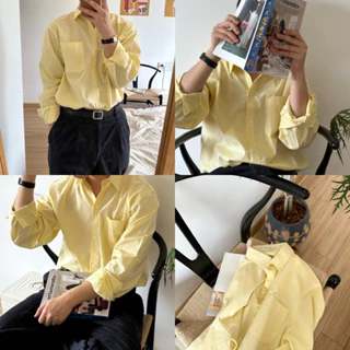 [Linen] [Rẻ vô địch] [Ảnh thật] ÁO SƠ MI NAM - HEEBYOHI - Màu Vàng Nhạt Linen Yellow Pastel Cao Cấp (heebyohi)