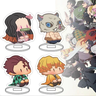 (8cm) Mô hình Standee KIMETSU NO YAIBA ver CHIBI NGỒI THANH GƯƠ M DIỆT QUỶ tượng acrylic anime mica chibi xinh xắn