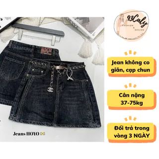 [BIGSIZE 70kg] Chân váy Jean Nữ bản QCCC dáng chữ A kèm quần trong, CV bò ngắn cạp cao viền đậm phong cách đơn giản HOT