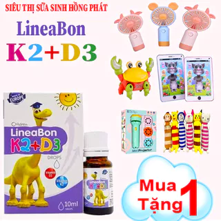 Lineabon K2D3 bổ sung vitamin giúp tăng cường hấp thu canxi tối đa cho trẻ cao lớn khỏe mạnh (10ml)