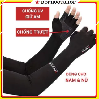 Găng Tay Vải Lụa Sport Dài Ngón Hở Ngón Chống Tia UV Loại Cao Cấp