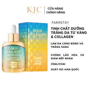 Serum trắng da ngừa lão hoá từ vàng và collagen Farmstay Gold Collagen Nourishing Ampoule 35ml