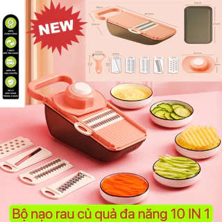 Bộ Dụng Cụ Nạo Rau Củ Đa Năng 14 Món Có Nắp,Hộp Tích Hợp Dao Cắt Thái Gọt Nạo Bào Sợi Rau Củ Quả Kiểu Hạt Lựu