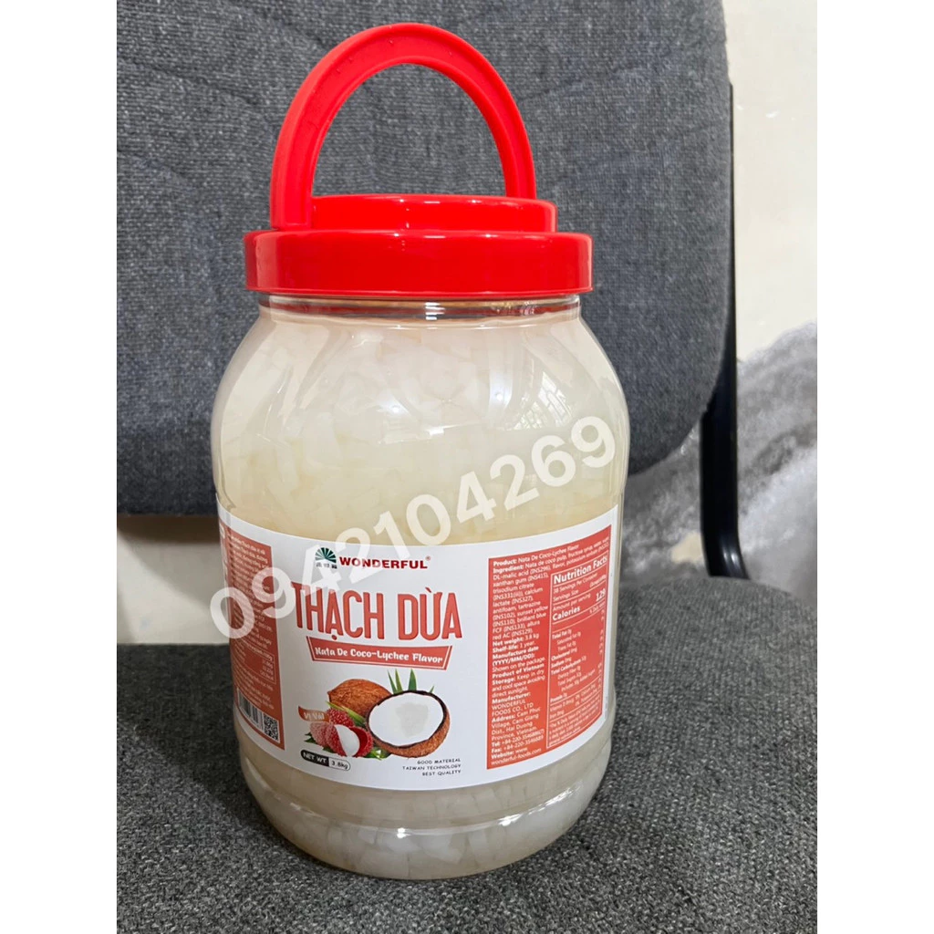 Thạch Dừa Wonderful Vị Vải hũ 4kg - Topping thơm ngon cho trà sữa/ trà trái cây - Tổng kho nguyên liệu