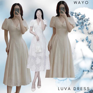 [Luva Dress] Đầm WAYO cổ V ren chiếc lá dự tiệc sang trọng