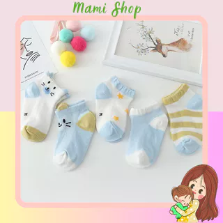 Tất điều hòa thoáng khí cho bé, set 5 đôi tất Kid's Socks mềm mại cho bé từ 0 đến 3 tuổi