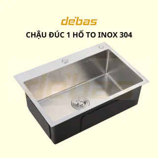 Chậu rửa bát 100% inox sus304 dày 3.5mm  korea 1 hố to đúc bồn rửa chén 1 hộc Debas 4045 6045