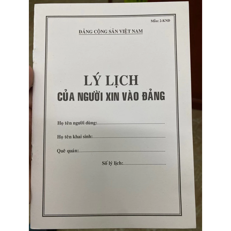 Lý lịch của người xin vào Đảng