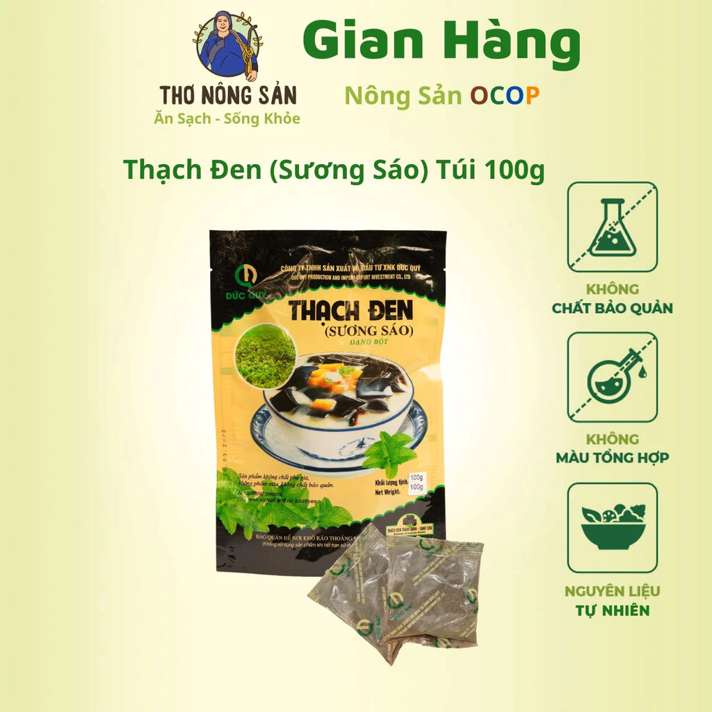 Bột Thạch đen (sương sáo) ĐỨC QUÝ gói 100g