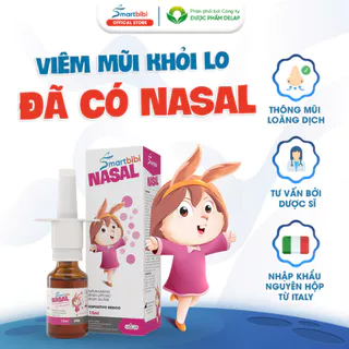 Xịt Mũi Smartbibi Nasal- Giảm Nghẹt Mũi, Viêm Mũi, Vêm Xoang Không Chứa Chất Co Mạch, Không Khô Niêm Mạc Mũi Cho Bé 15ml