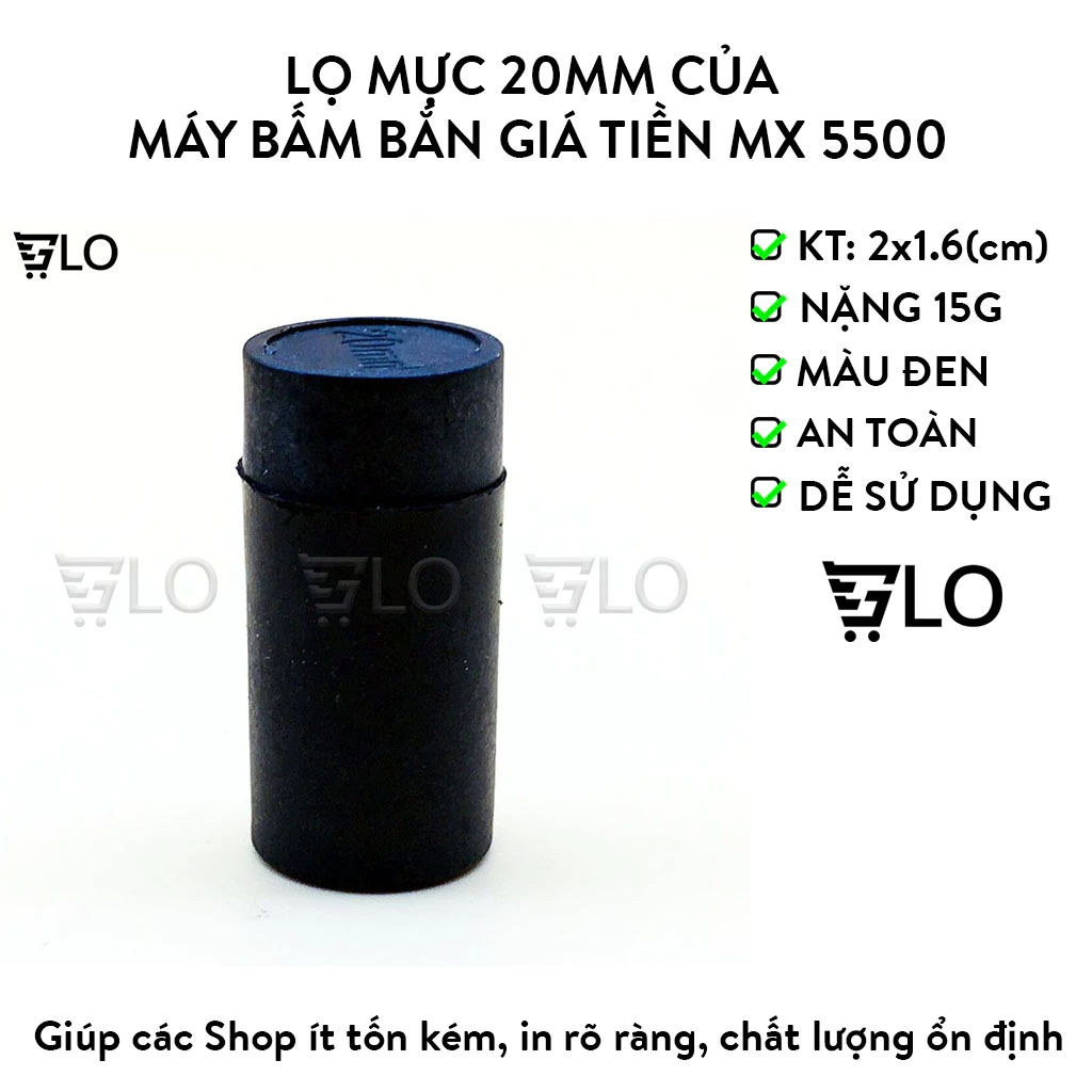 Lọ Lăn Mực 20mm Của Máy Bấm Bắn Giá Tiền MX 5500, MX EOS 5500, Khay Mực Máy Ghi Dán Dính Tem In Giá Tiền