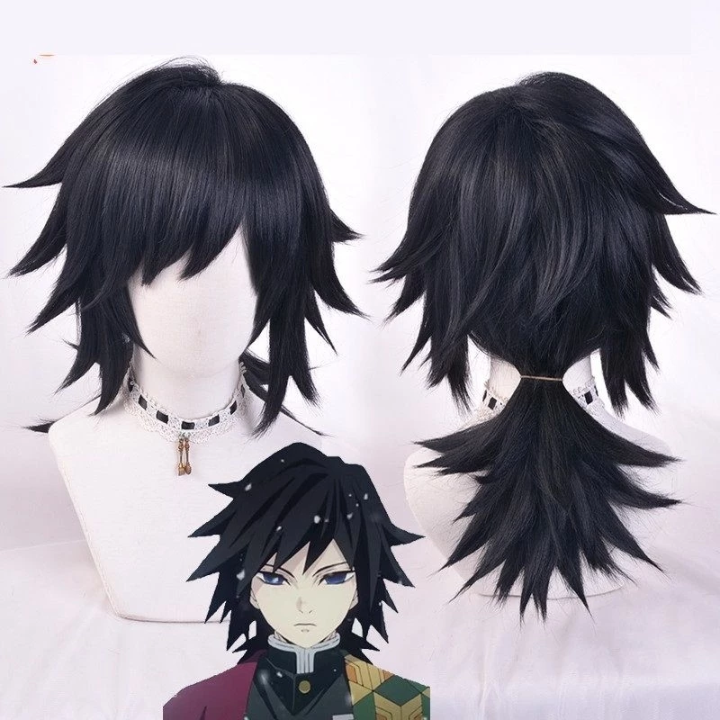 [Sẵn] Wig/tóc giả cosplay Tomioka Giyuu - Kimetsu no yaiba màu đen [Miu Cosplay]