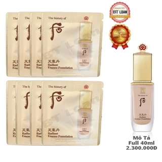 [ Mới ] Gói Kem nền che khuyết điểm chiếc xuất vàng 24k whoo radiant Essence Foundation