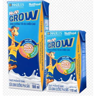 Lốc 4 Hộp Sữa Bột Pha Sẵn NUVI GROW 180ml.