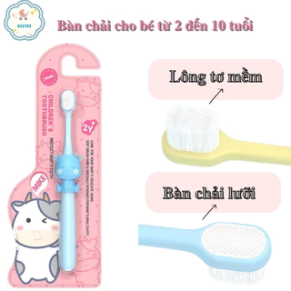 Bàn chải đánh răng hình trâu dễ thương, bàn chải dành cho bé từ 2 tuổi đến 10 tuổi lông tơ mềm mại hình ảnh đẹp