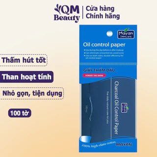 Giấy thấm dầu Mayan than hoạt tính Charcoal Oil Control Paper 100 tờ