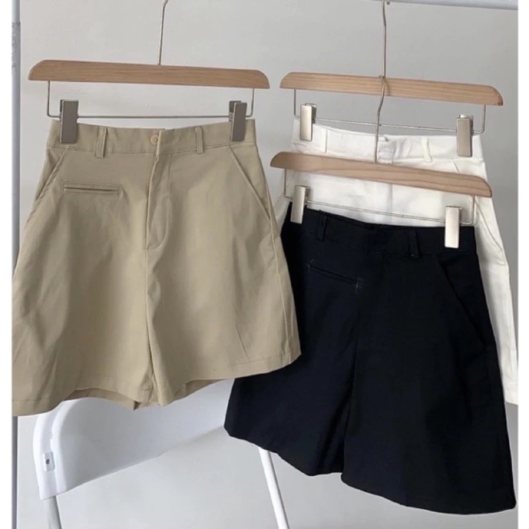 Quần Sooc Nữ Quần Short Kaki  Lưng Cao Túi Mổ Phong Cachs Ullzang Siêu Xinh MA088