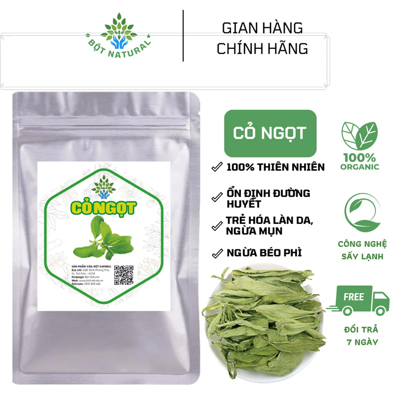 Cỏ Ngọt Sấy Lạnh Nguyên Lá 200Gr tốt cho tiểu đường, béo phì, giảm cân, cân bằng huyết áp và đường