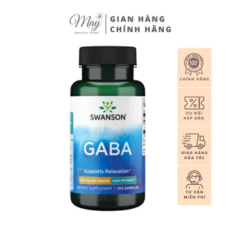 Viên Uống Swanson GABA 500mg Hỗ Trợ Cải Thiện Tâm Trạng, Giảm Căng Thẳng (100 Viên/Lọ)