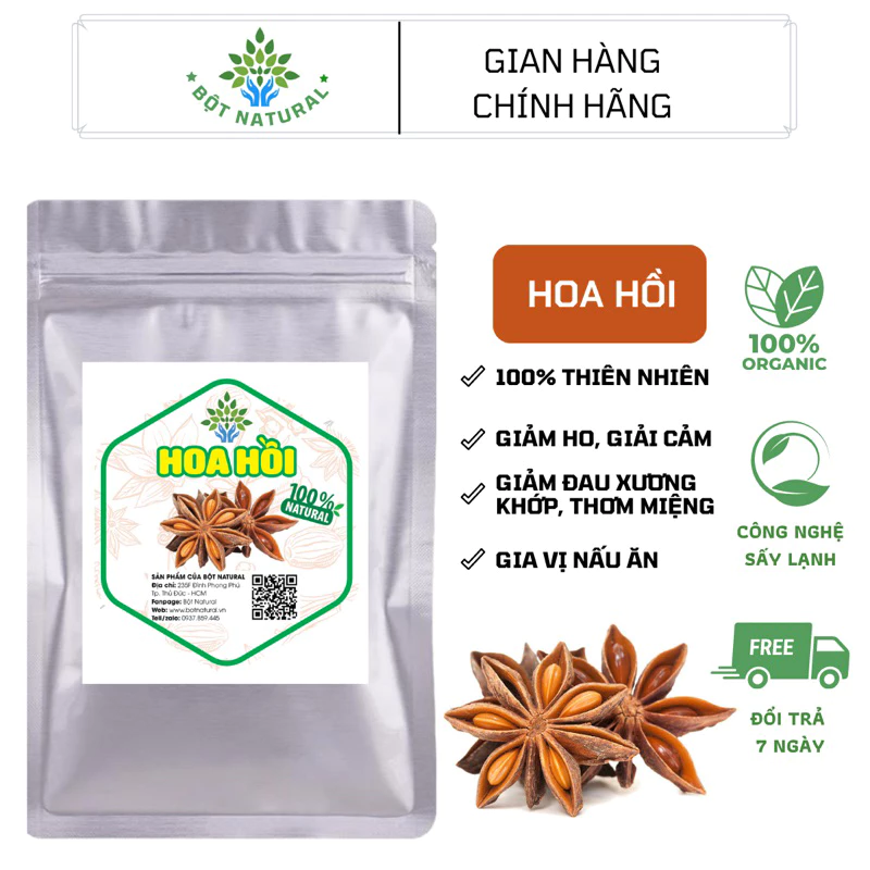 Hoa hồi - đại hồi - tai vị - làm gia vị thảo mộc loại ngon 100gr | Bột Natural