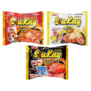 Mì Siu Kay Acecook vị Hải sản, Bò, Gà phô mai (gói 128g)