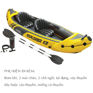 Thuyền kayak cao su bơm hơi EXPLORER 2 người cao cấp đầy đủ phụ kiện đi kèm