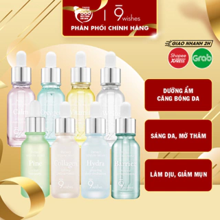 Tinh Chất Dưỡng Trắng, Cấp Ẩm, Thu Nhỏ Lỗ Chân Lông 9 Wishes Pine Clear Recovery Ampule Serum 25ml