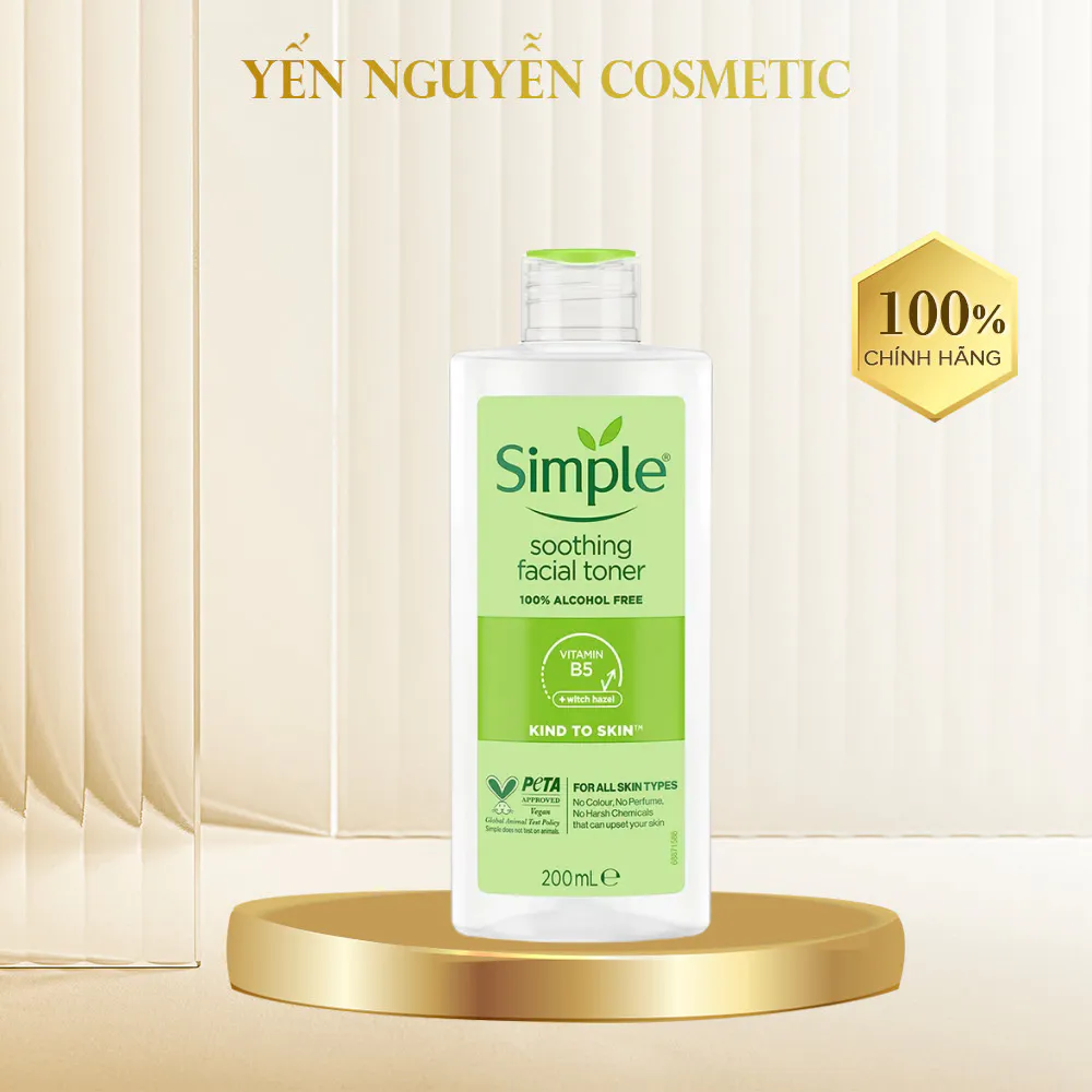 Nước Hoa Hồng Simple Kind To Skin Smoothing Facial Toner 200ml