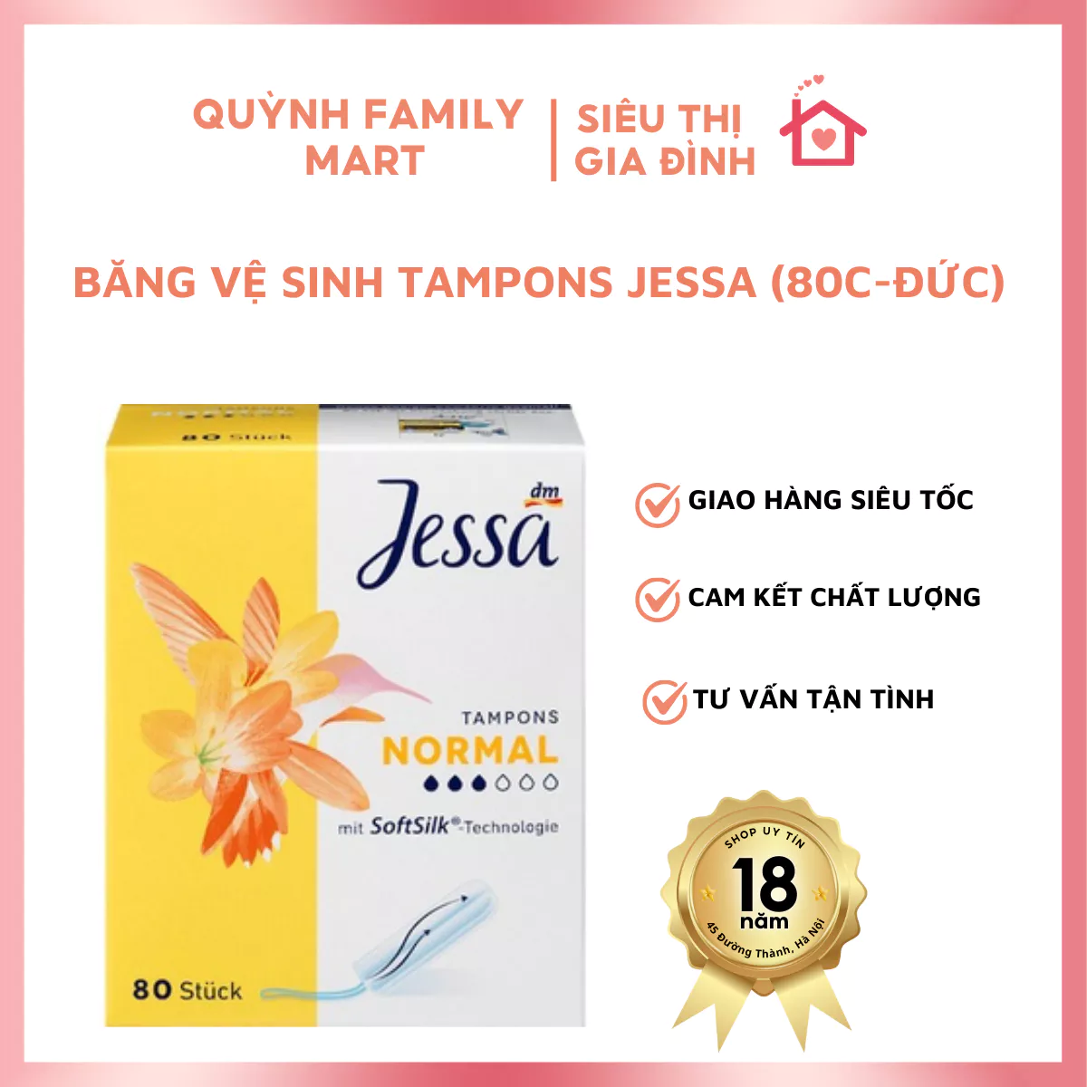 Băng vệ sinh tampons Jessa (80c-Đức)